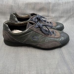 ECCO Womens Life Tie Green Leather Walking Sneakers Shoes 44863 EU 38 US 7-7.5